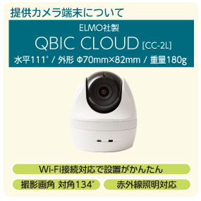 【図】提供カメラ端末について ELMO社製 ABIC CLOUD[CC-2L]