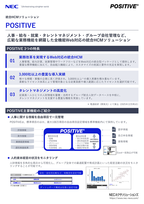 人事総務システム・カタログ、リーフレット